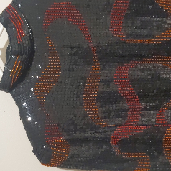 Vintage Cache Silk Lined Sequinned Cocktail Party Dress - Picture 2 of 10